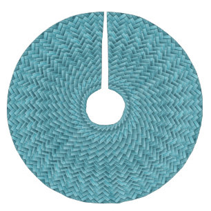 Aquamarines, dynamisches, kreisförmiges Muster Polyester Weihnachtsbaumdecke