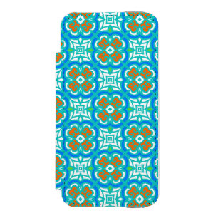 Aquamarines ethnisches Muster Incipio Watson™ iPhone 5 Geldbörsen Hülle