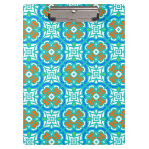 Aquamarines ethnisches Muster Klemmbrett