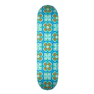 Aquamarines ethnisches Muster Skateboard