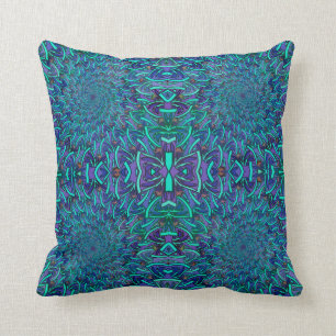 Aquamarines Flügel Reversiblekaleidoskop Kissen