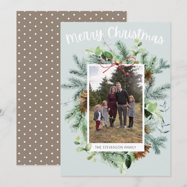 Aquamarines Foto Weihnachtsgrün Grußkarte (Vorne/Hinten)
