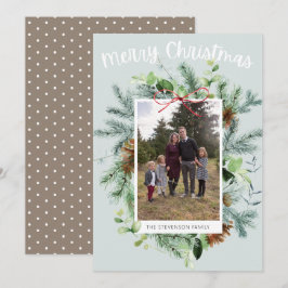 Aquamarines Foto Weihnachtsgrün Grußkarte