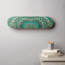 Aquamarines Fraktal Paua Abalone Muschel Themenwel Skateboard