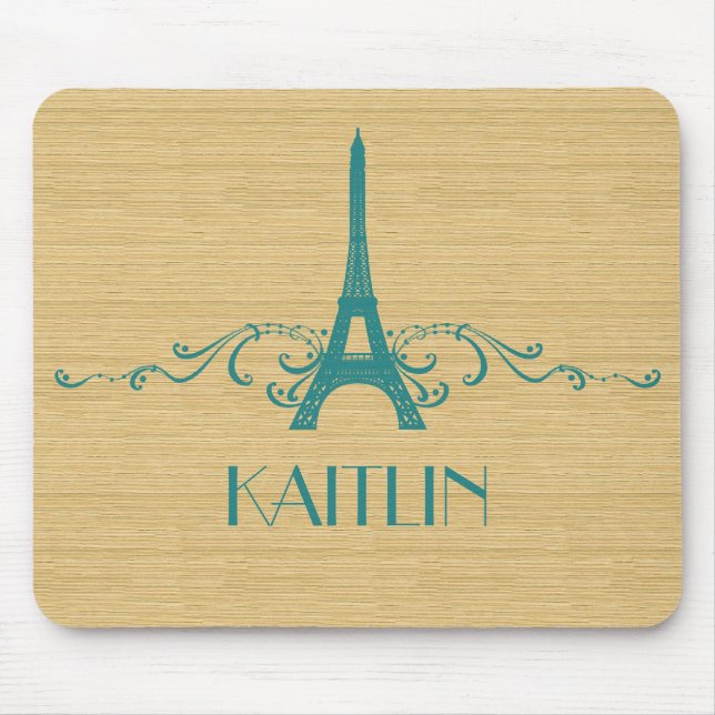 Aquamarines Französisch Geblüht Mousepad (Vorne)