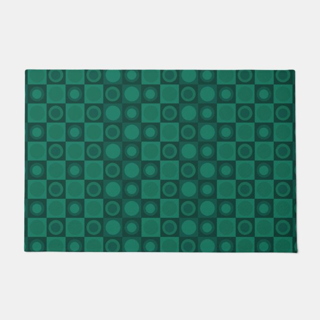 Aquamarines geometrisches Muster des MCM Fußmatte (Vorderseite)
