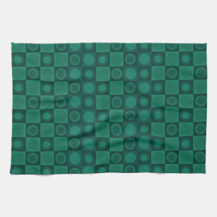 Aquamarines geometrisches Muster des MCM Geschirrtuch