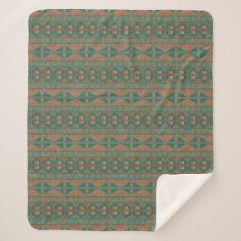 Aquamarines geometrisches Muster des südwestlichen Sherpadecke