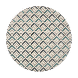 Aquamarines geometrisches Muster Schneidebrett