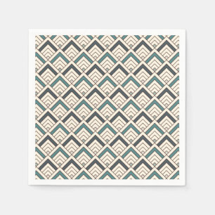 Aquamarines geometrisches Muster Serviette