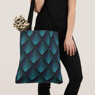 Aquamarines geometrisches Muster Tasche