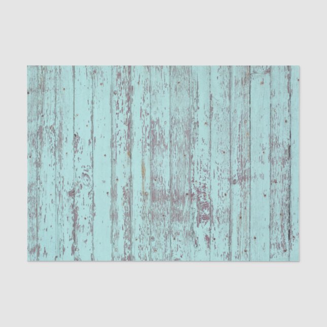 Aquamarines, gestörtes Rustikal-Holzzwirn-Papier Seidenpapier (Vorderseite)