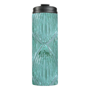 Aquamarines Glas abstrakte Kunstform Thermosbecher
