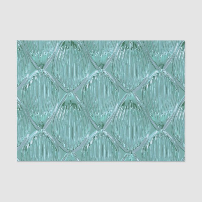 Aquamarines Glasmuster abstrakt Seidenpapier (Vorderseite)