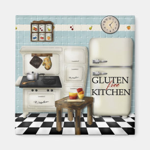 Aquamarines Gluten geben Küche frei Magnet