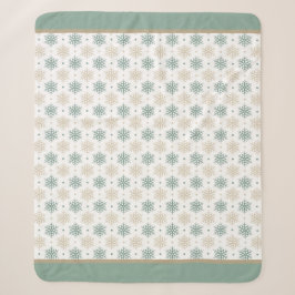 Aquamarines Gold Snowflake Muster Sherpadecke