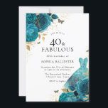 Aquamarines Gold Sparkle Dress Rose 40. Geburtstag Einladung<br><div class="desc">Aquamarine Gold Sparkle Dress Rose 40. Geburtstag Party Einladung Mehr elegante Blumenmotive in unserem Geschäft! Sehen Sie sich die passende Kollektion in unserem Shop an</div>