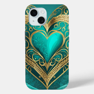Aquamarines Goldenes Herz Case-Mate iPhone Hülle