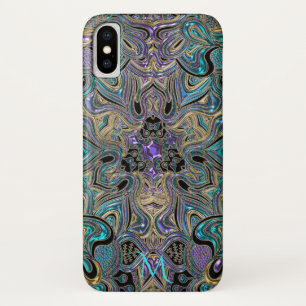 Aquamarines Goldlila Mandala-Monogramm iPhone X iPhone X Hülle