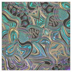 Aquamarines Goldlila schwarzer Mandala Stoff