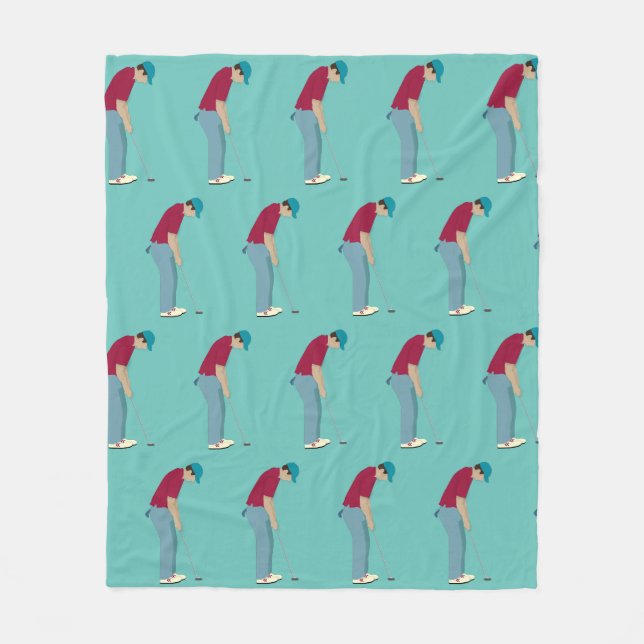 Aquamarines Golfdesign Fleece Blanket (Vorderseite)