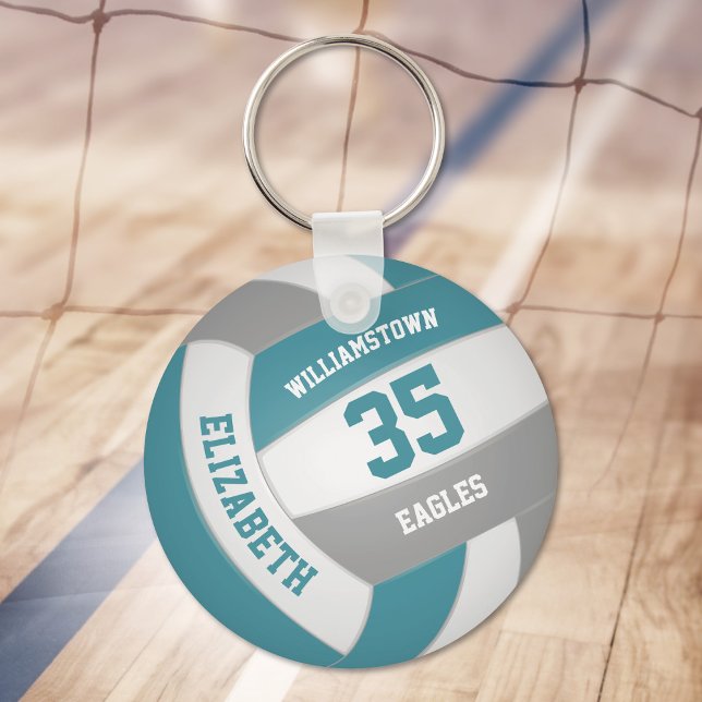 aquamarines graues Sportteam färbt Mädchenvolleyba Schlüsselanhänger (Von Creator hochgeladen)