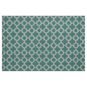 Aquamarines Green Blue White Ikat Quatrefolienmust Stoff