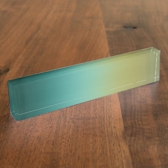 Aquamarines Green Ombre Gradient Blur Abstract Des Namensplakette (Seite)