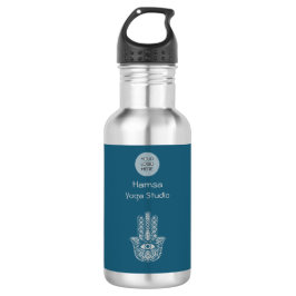 Aquamarines Green Yoga Studio Hamsa individuell an Edelstahlflasche