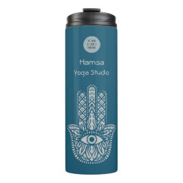 Aquamarines Green Yoga Studio Hamsa individuell an Thermosbecher