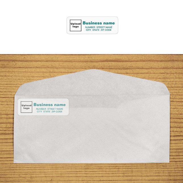 Aquamarines Grün Text Rücksendeadresse (Return address label in teal green text on envelope)