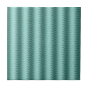 Aquamarines Grünblau Wavy Modernes Muster Fliese