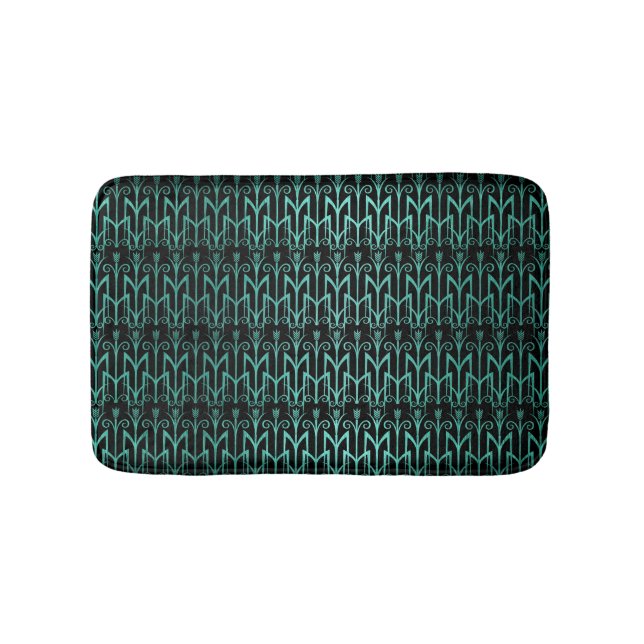 Aquamarines grünes ägyptisches Gras Farbe Deco Badematte (Vorderseite)