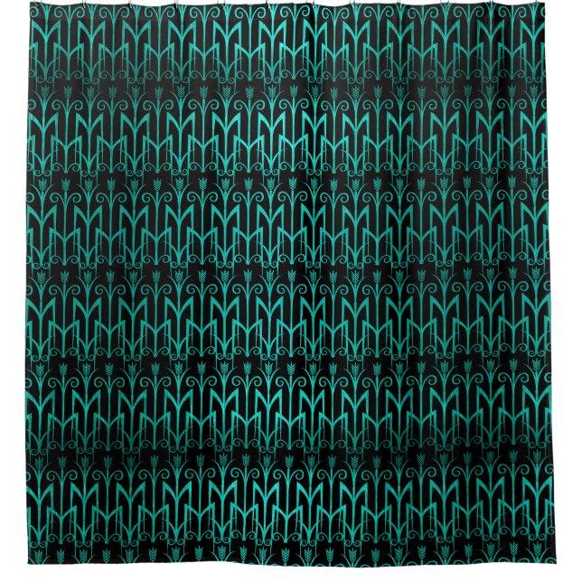 Aquamarines grünes ägyptisches Gras Farbe Deco Duschvorhang (Vorderseite)