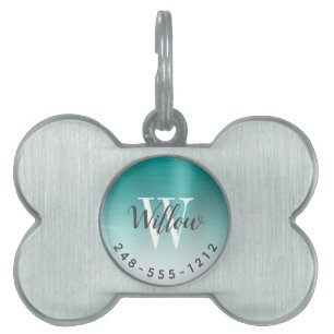 Aquamarines grünes Bürstenmetall Monogramm Ombre D Tiermarke