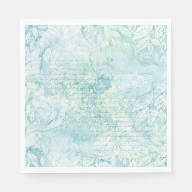 Aquamarines grünes Party Napkins Serviette (Vorderseite)