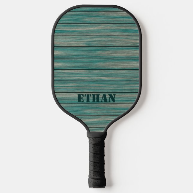 Aquamarines Grünholz Pickleball Schläger (Vorderseite)