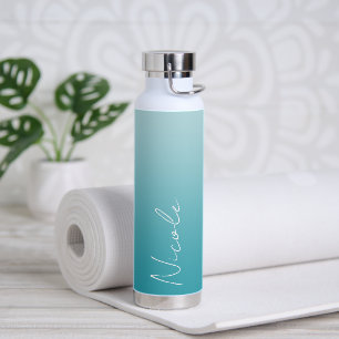 Aquamarines Handschriftzeichen Personalisiert Trinkflasche