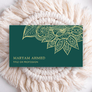 Aquamarines Henna-Mehndi-Islamisches Gold Visitenkarte