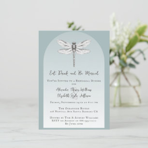 Aquamarines Hochzeitsessen der Drachenfliege Einladung
