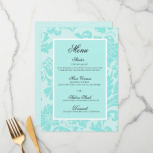 Aquamarines Hochzeitsmenü Menükarte