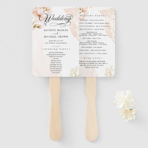 Aquamarines Hochzeitsprogramm Hand Fan Fächer