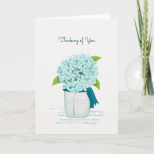 Aquamarines Hydrangea Denken Sie an Sie Karte