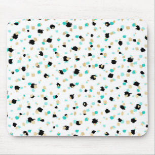 Aquamarines, Imitat-Gold u. schwarze gesprenkelte Mousepad