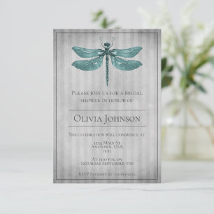 Aquamarines Jewelen-Dragonfly-Brautparty Einladung