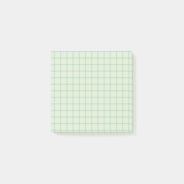 Aquamarines, kariertes Muster für ein ruhiges Gitt Post-it Klebezettel (Vorderseite)