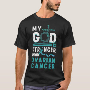 Aquamarines Krebsband mein Gott, stärker als Ovar T-Shirt