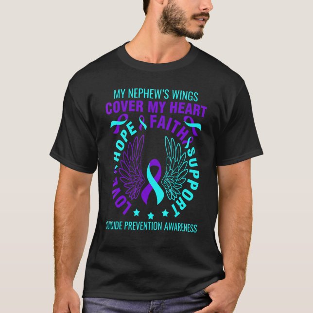 Aquamarines Lila Bewusstsein für Suizidprävention  T-Shirt (Vorderseite)