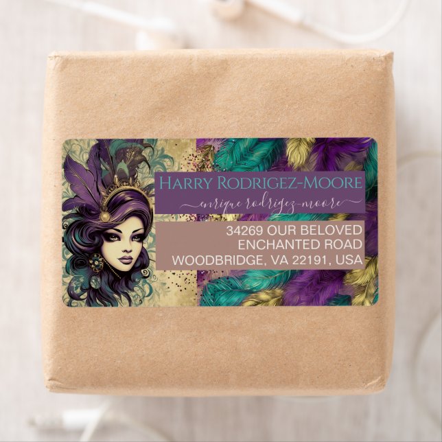 Aquamarines lila Mardi Gras Thema (Insitu)