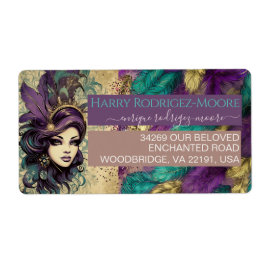 Aquamarines lila Mardi Gras Thema